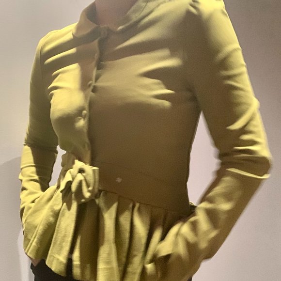 RED VALENTINO Bow Detail Fitted Jacket Pistachio Green - Picture 3 of 11